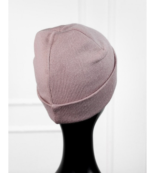 Рожева шапка біні з трикотажу