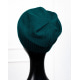 Зелена утеплена флісом шапка з відворотом