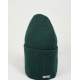 Зеленая шерстяная шапка с широким подворотом