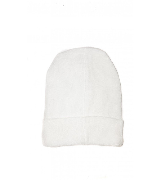 Біла шапочка з широким коміром та нашиванням OBEY