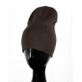 Темно-коричнева шапка біні із трикотажу