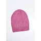 Розовая полосатая шапка с эластичной манжетой