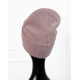 Рожева кашемірова шапка з відворотом