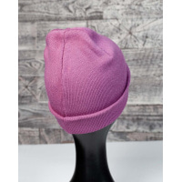 Темно-рожева шапка біні із трикотажу