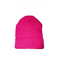 Рожева шапочка з широким коміром та нашиванням OBEY