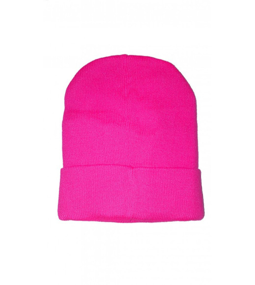 Рожева шапка з вишивкою NY на вилозі