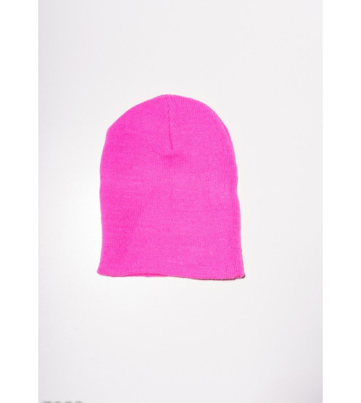 Рожева однотонна демісезонна шапка панчіх