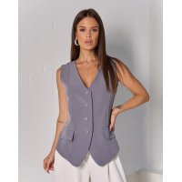 Серая жилетка с декоративными клапанами