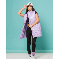 Сиреневый удлиненный жилет на кулиске