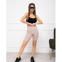 Бежевые велосипедки из фактурного трикотажа