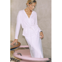 Молочный кардиган на запах с поясом Seventeen 2222.6174