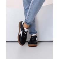 Черно-белые комбинированные низкие кеды