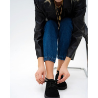 Черные замшевые кеды со шнуровкой