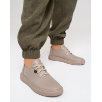 Бежевые низкие кеды из натуральной кожи