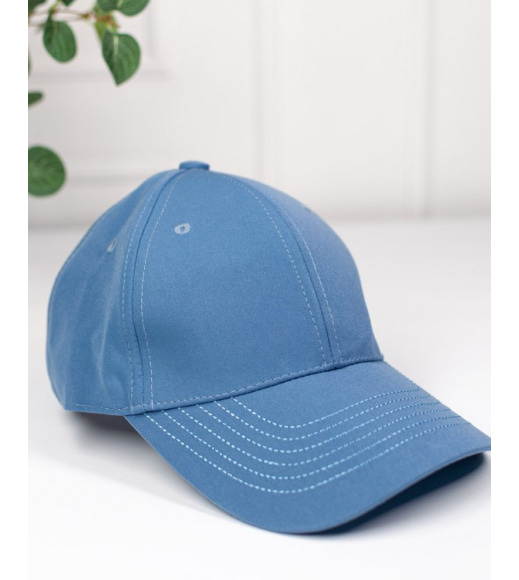 Синя однотонна кепка бейсболка