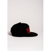 Чорна кепка з червоно-біло-синьою вишивкою YMCMB