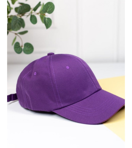 Фіолетова однотонна кепка з бавовни