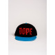 Чорна з блакитним кепка з вишивкою DOPE