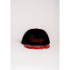 Чорна кепка з червоним дашком і вишивкою Chicago за сіткою
