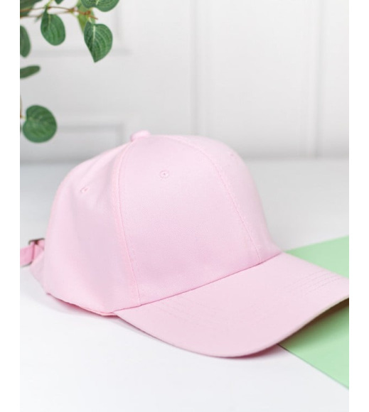 Розовая однотонная кепка из хлопка