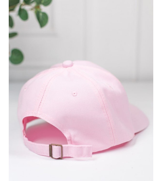 Рожева однотонна кепка з бавовни