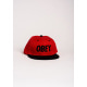 Червона кепка з вишивкою OBEY