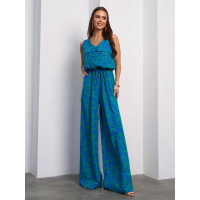 Зеленый цветочный комбинезон на кулиске