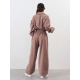 Бежевый флисовый комбинезон на резинках
