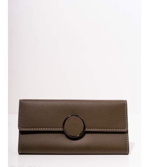 Розкладний гаманець кольору хакі з еко-шкіри