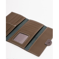 Розкладний гаманець кольору хакі з еко-шкіри