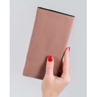 Рожевий гаманець з фактурної еко-шкіри