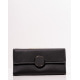 Чорний розкладний гаманець з еко-шкіри