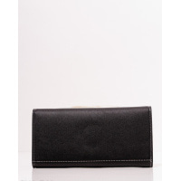 Чорний розкладний гаманець з еко-шкіри