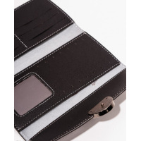 Черный раскладной кошелек из эко-кожи