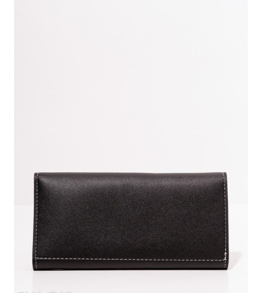 Чорний місткий прямокутний гаманець