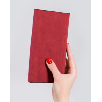 Червоний гаманець з фактурної еко-шкіри