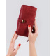 Червоний гаманець-клатч з вінтажної еко-шкіри