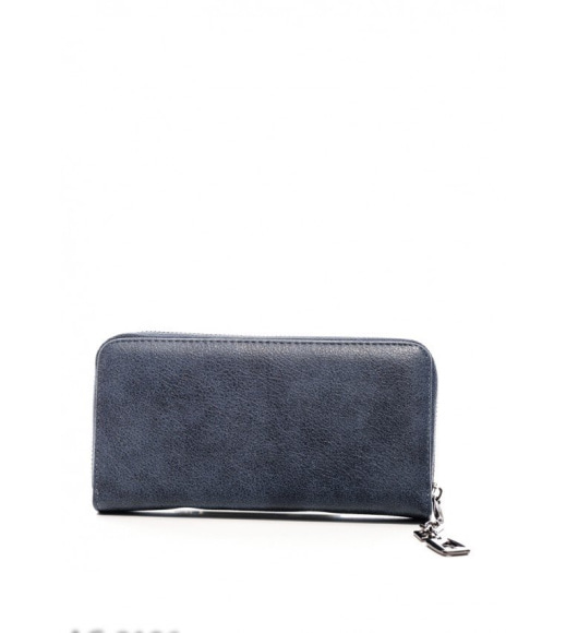 Темно-синій м`який гаманець з сріблястою підвіскою