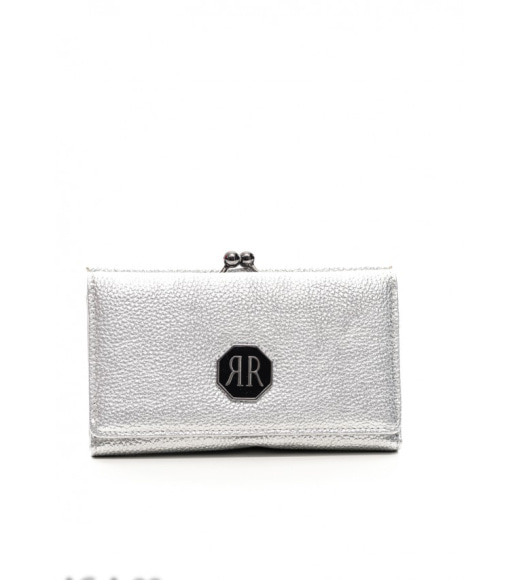 Сірий гаманець з металевої шестикутної планкою над замочком