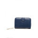 Темно-синій м`який гаманець із золотистою підвіскою на блискавці