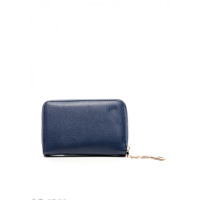 Темно-синій м`який гаманець із золотистою підвіскою на блискавці