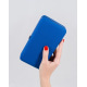Синій каркасний гаманець-клатч з еко-шкіри