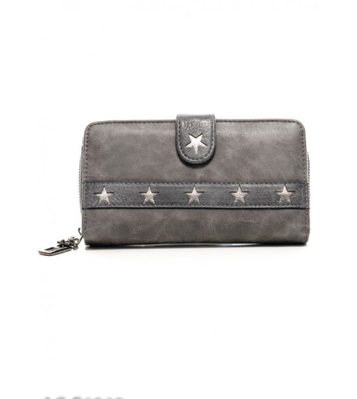Сірий гаманець з перфорацією в формі зірок