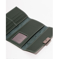 Прямокутний гаманець з еко-шкіри кольору хакі