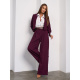 Вельветовый брючный костюм цвета бургунди