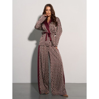 Шелковый костюм-кимоно с принтом