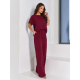 Хлопковый брючный костюм темно-бордового цвета