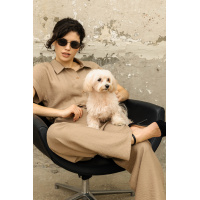 Бежевый женский свободный прямой комбинезон Seventeen 2059.5376