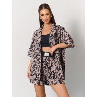 Коричнево-черный хлопковый оверсайз костюм