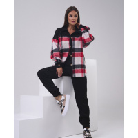 Черный вельветовый костюм с рубашкой из байки